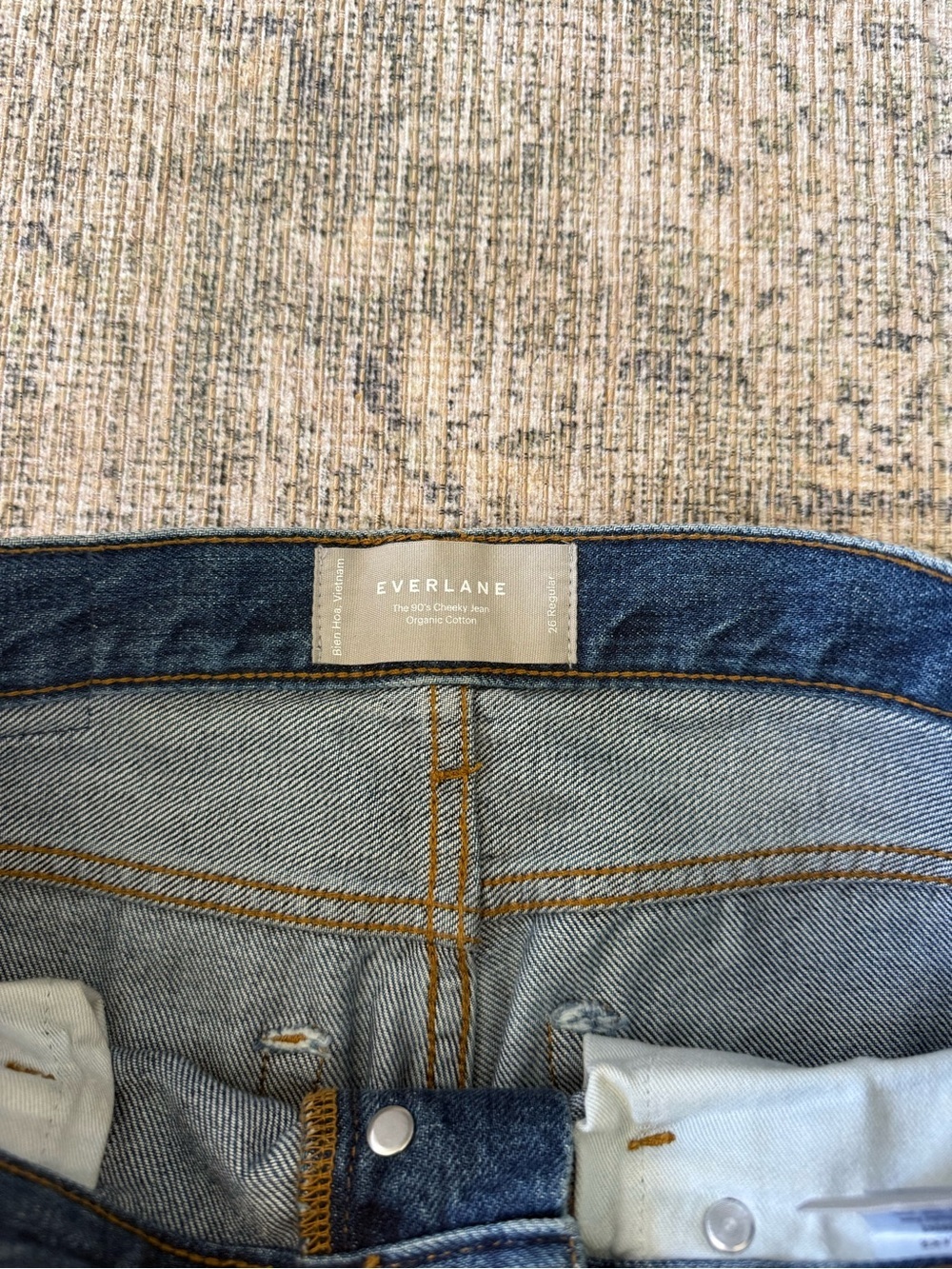 Everlane The 90's Cheeky Jean Straight Leg Mid Rise Blue Wash Denim Size 26 - Picture 6 of 9